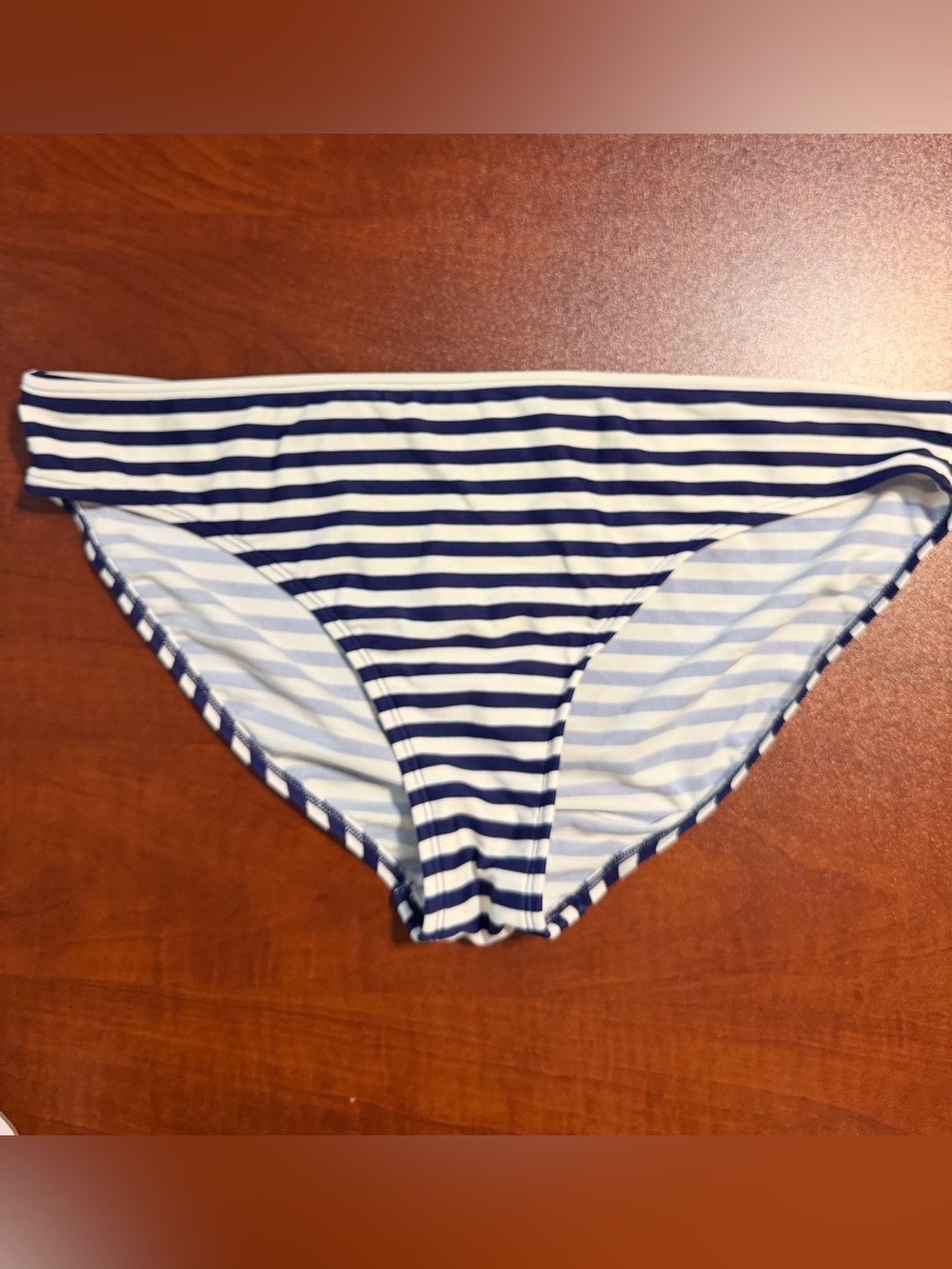 Boden Blue and White Striped Bikini Bottoms.  Size 12